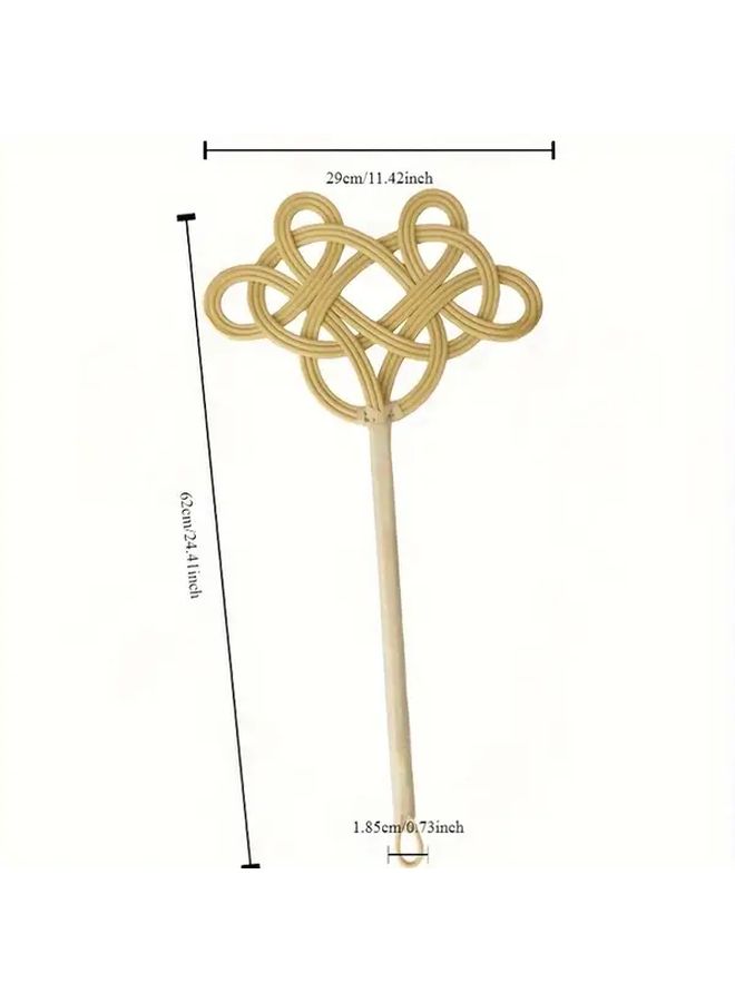 2 Pieces Rattan Look Handheld Broom Set PVC Woven Dusting Broom for Home Cleaning - Image 5