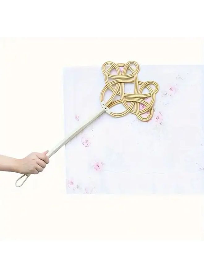 2 Pieces Rattan Look Handheld Broom Set PVC Woven Dusting Broom for Home Cleaning - Image 1