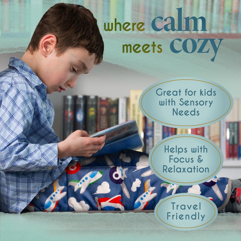 Florensi Weighted Lap Pad - 20 x 23 in, 7 lb, Blue Constellations, Focus & Calm with Sensory Blanket, Portable Travel & Cooling Blanket, Durable & Washable Weighted Pad - Image 2