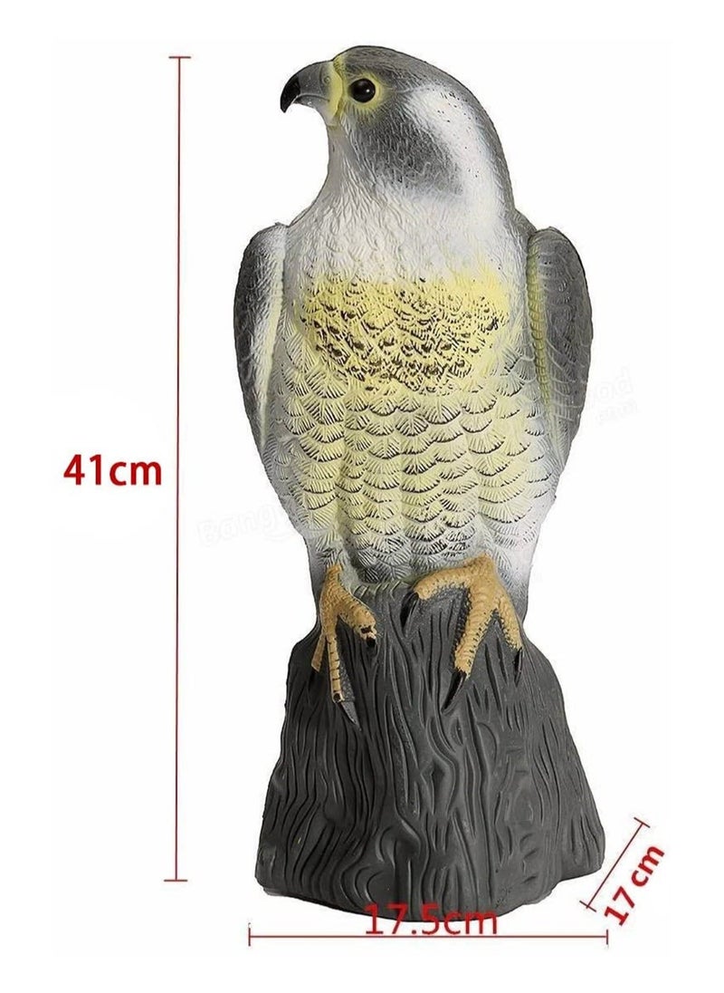 Bird Scarecrow Fake Horned Hawk Decoy, Bird Repellent Garden Protectors, Natural Enemy Pest Deterrent Scarecrow, Garden Statue Cat and Bird Repeller Outdoor Garden Pond Decoration