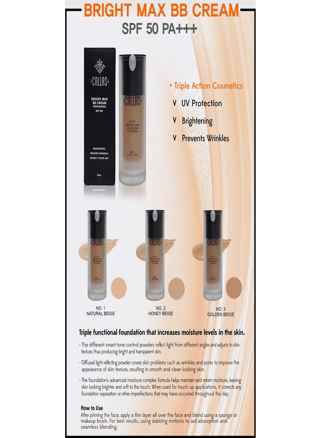 Callas Bright Max BB Cream Professional SPF50+ (CBB02R Honey Beige) - Image 4