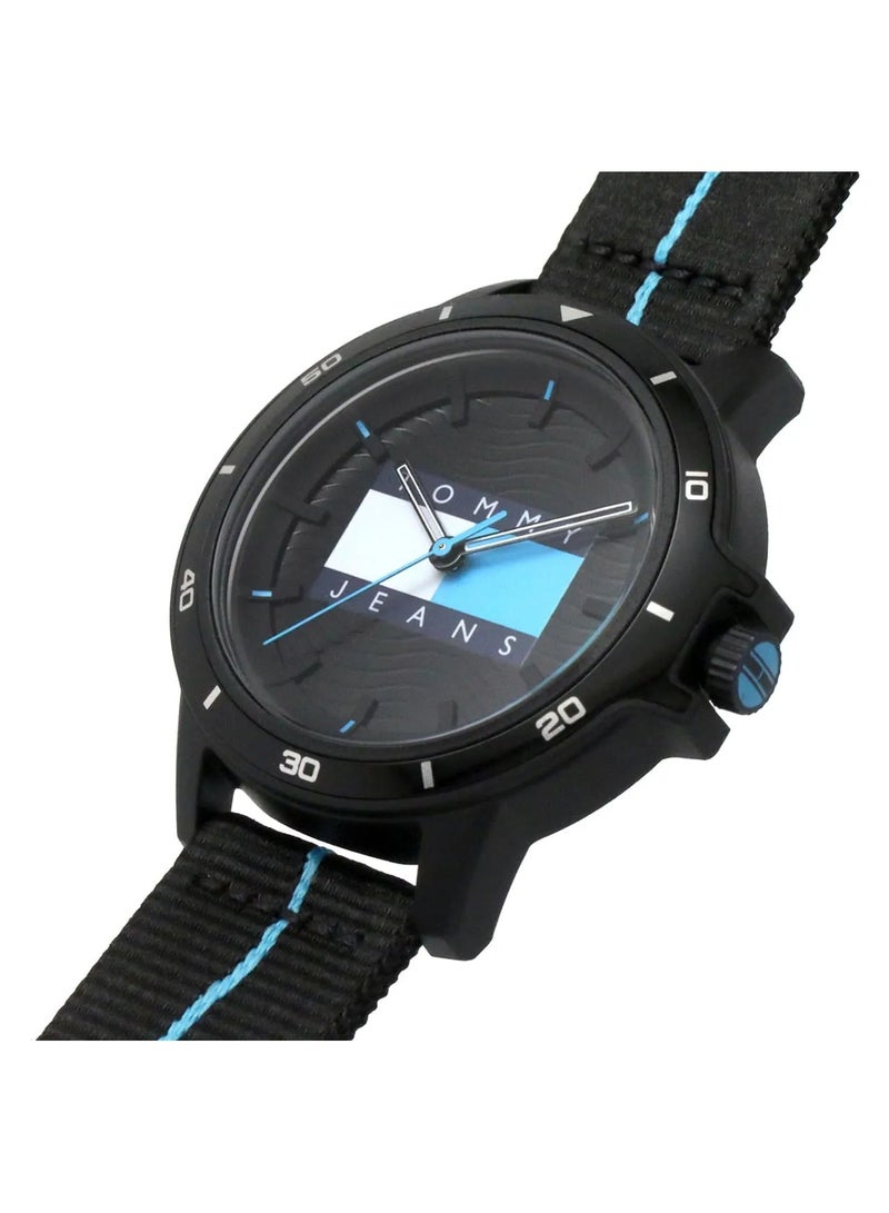 تومي جينز ساعة تومي هيلفيغر كوارتز للرجال، أنالوج وحزام من النايلون، موديل 1791999، أسود - Image 3