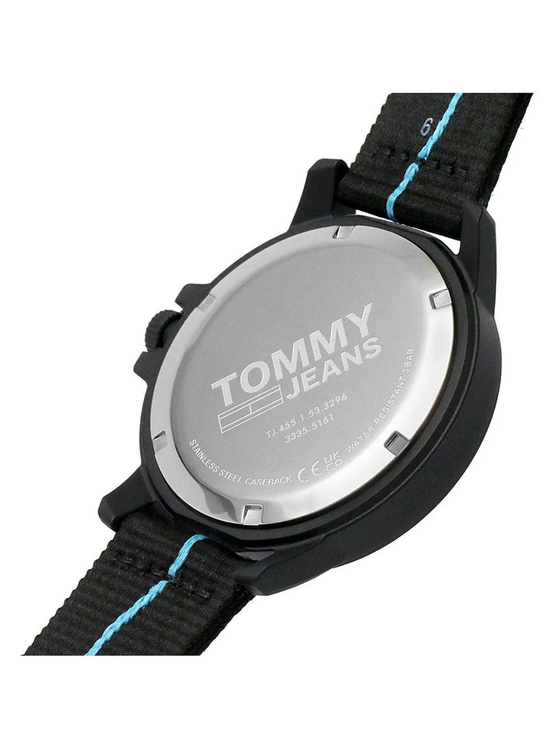 تومي جينز ساعة تومي هيلفيغر كوارتز للرجال، أنالوج وحزام من النايلون، موديل 1791999، أسود - Image 4