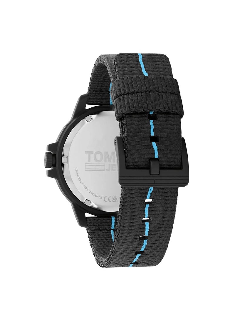 تومي جينز ساعة تومي هيلفيغر كوارتز للرجال، أنالوج وحزام من النايلون، موديل 1791999، أسود - Image 5