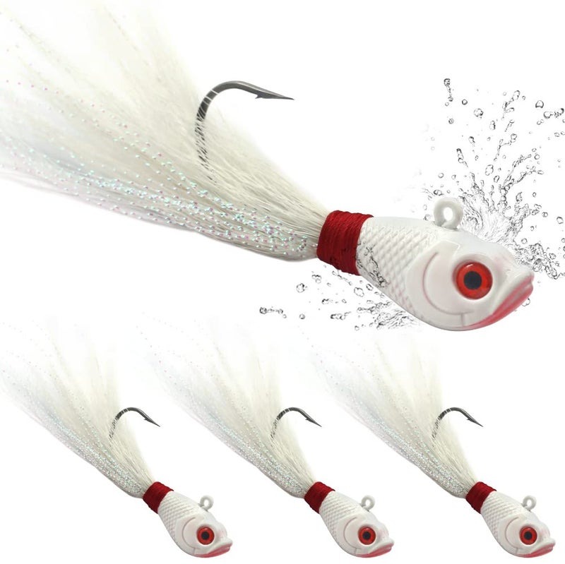 XFISHMAN Bucktail-Jigs-Saltwater-Hair-Jigs-Head -Fishing-Lures-Assorted Kit - Image 1