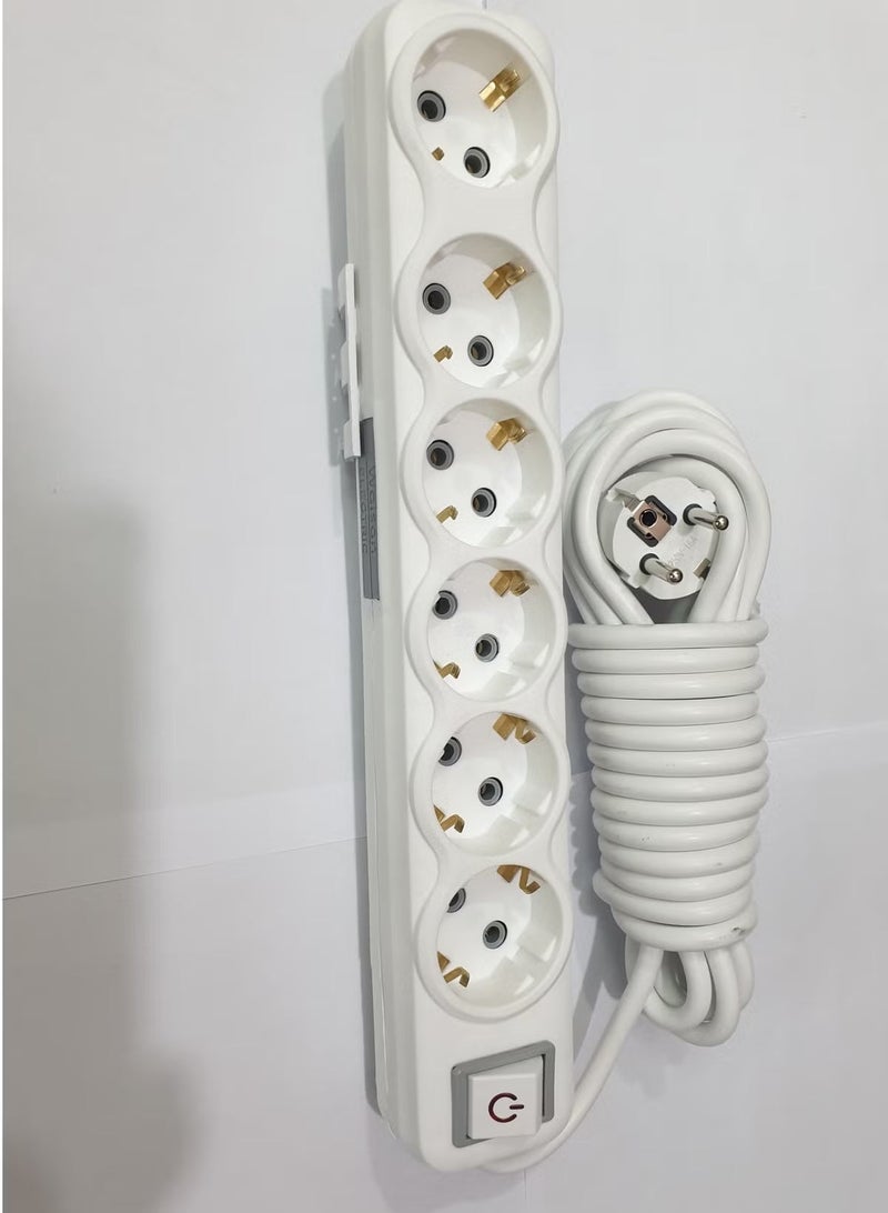 2 Meter 6 Outlets Turkish Power Switch Socket - Image 1