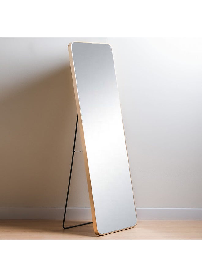 DANUBE HOME Petite Standing Rectangular Frame Mirror | Modern Decorative Mirror For Vanity Entryway Living Room Bedroom And Bathroom 50X150X3 CM  Brushed Gold  - Image 2