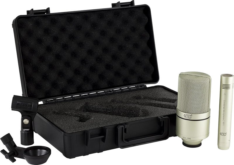 MXL 990/991 Large and Small Diaphragm Condenser Microphone Bundle Project/Home Studio Recording | XLR | Cardiod (Champagne) - Image 3