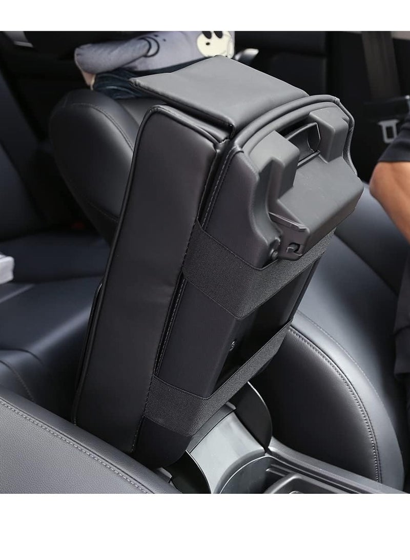 SYOSI Auto Center Console Armrest Pillow Car Armrest Cover Memory Foam Car Armrest Cushion with Cup Holder and Phone Holder Storage Bag Car Armrest Cushion Universal for Most Car - Image 4
