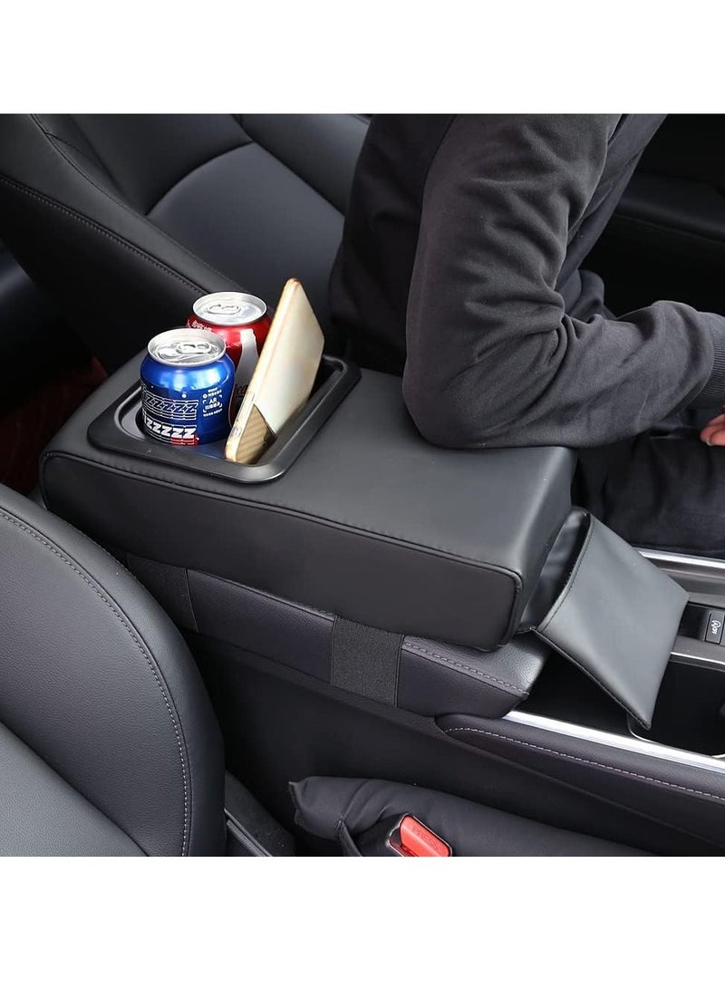 SYOSI Auto Center Console Armrest Pillow Car Armrest Cover Memory Foam Car Armrest Cushion with Cup Holder and Phone Holder Storage Bag Car Armrest Cushion Universal for Most Car - Image 5
