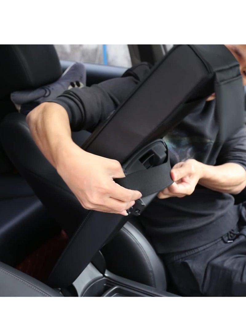 SYOSI Auto Center Console Armrest Pillow Car Armrest Cover Memory Foam Car Armrest Cushion with Cup Holder and Phone Holder Storage Bag Car Armrest Cushion Universal for Most Car - Image 3