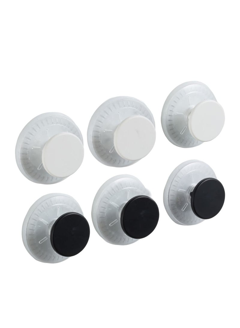 Heavy Duty Suction Cup Hooks - Versatile Black & White Hangers for Bathroom, Garden, Glass Door, Window, Wall - Ideal for Towels, Wreaths - 6 Pack - Easy Install, Weather Resistant - Image 1