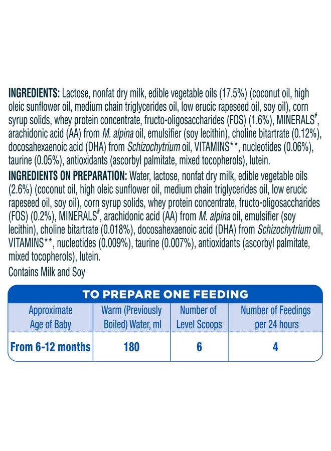 Similac Similac Infant Plus Stage 2 Follow-Up Formula Powder from 6 to 12 Months 400G Tin with Hmo, Supports Baby's Immunity and Brain Development  - Image 5