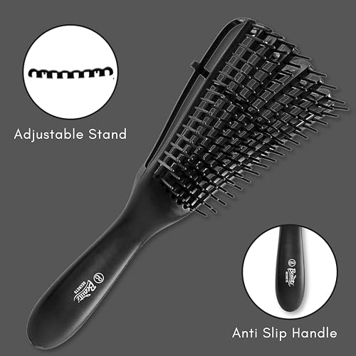 Beauté Secrets Detangler Hair Comb Brush for Adults and Kids Wet & Dry Hair, Removes Knots and Tangles Pain Free (Black) - Image 5