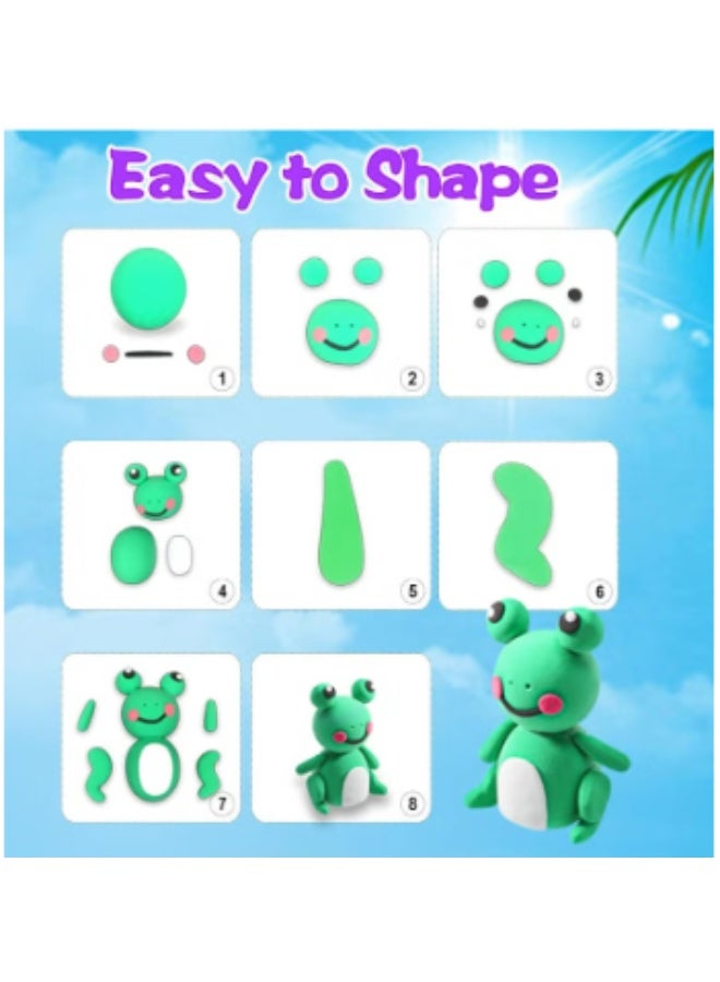 48 ألوان البلاستين مع 3 أدوات النحت ، الطين الجاف الهواء ، مجموعة الطين النمذجة ، DIY البلاستين لتعليم الأطفال - Image 4