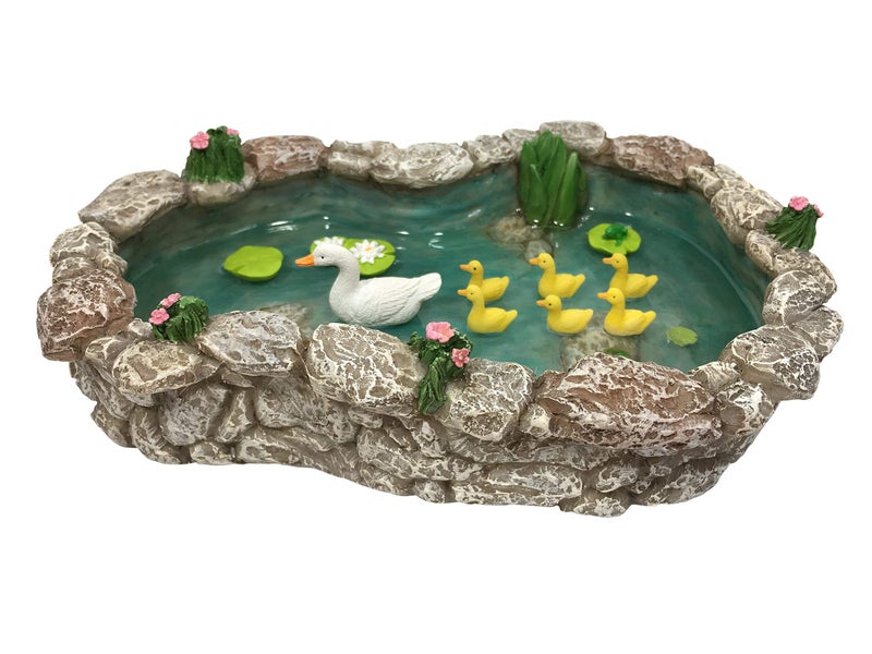 GlitZGlam Duck Pond -Mother and Ducklings! A Miniature Duck Pond for a Miniature Fairy Garden and Miniature Garden Accessories - Image 3