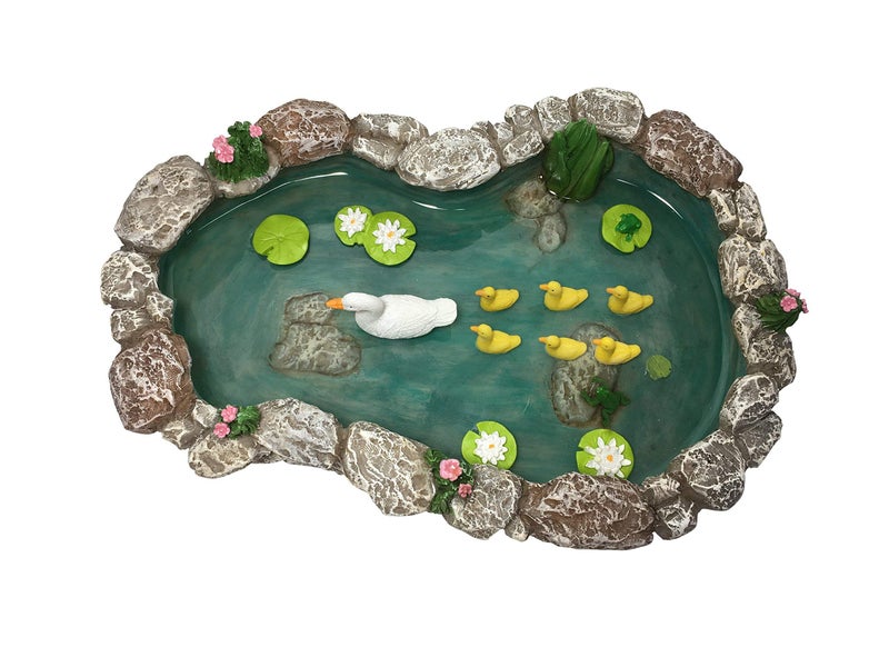 GlitZGlam Duck Pond -Mother and Ducklings! A Miniature Duck Pond for a Miniature Fairy Garden and Miniature Garden Accessories - Image 2