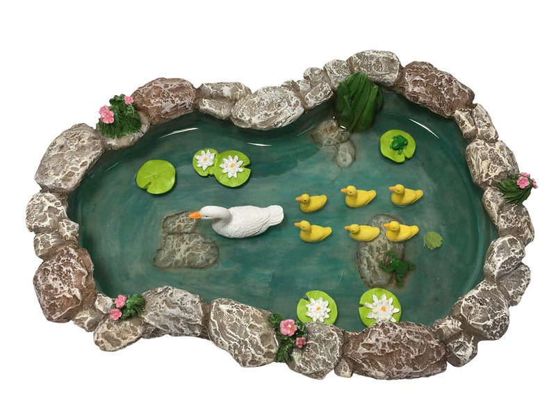 GlitZGlam Duck Pond -Mother and Ducklings! A Miniature Duck Pond for a Miniature Fairy Garden and Miniature Garden Accessories - Image 5