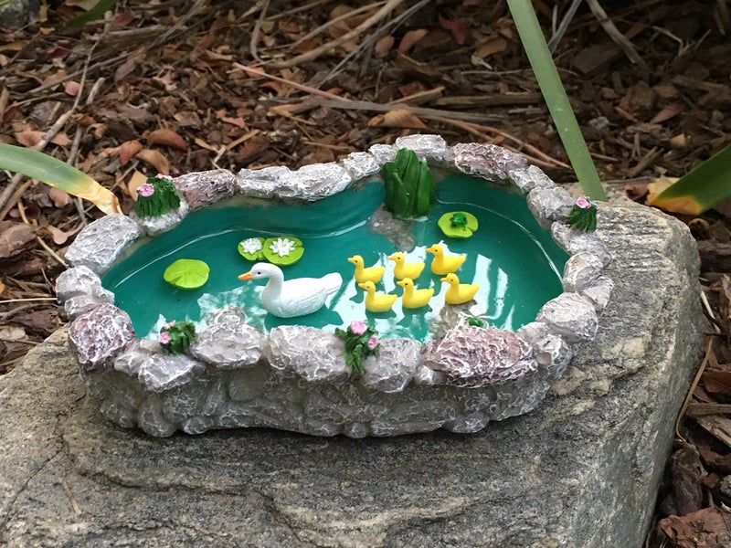 GlitZGlam Duck Pond -Mother and Ducklings! A Miniature Duck Pond for a Miniature Fairy Garden and Miniature Garden Accessories - Image 4