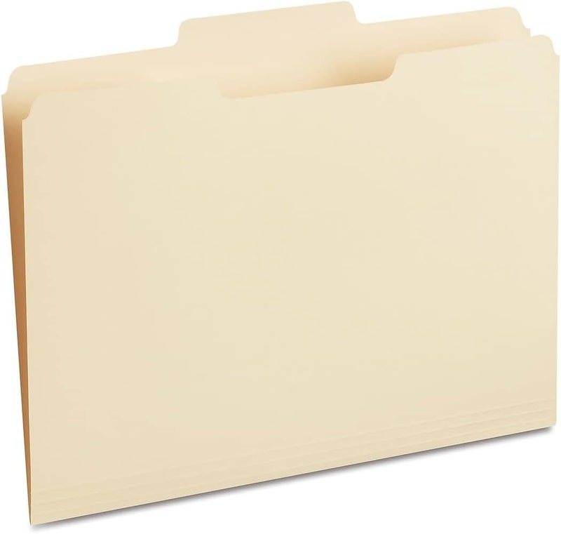 Staples File Folders 13Cut Tab Center Position Letter Size Perfect for Home Office or Classroom 100Pack Manila - Image 1