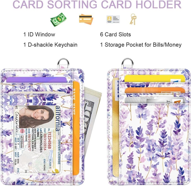 Coco Rossi Slim Credit Card Holder Wallet Women Thin Minimalist Card Organizer Case Cute Small ID Window Girl Ladies Womens Wallets, Lavender - Image 2