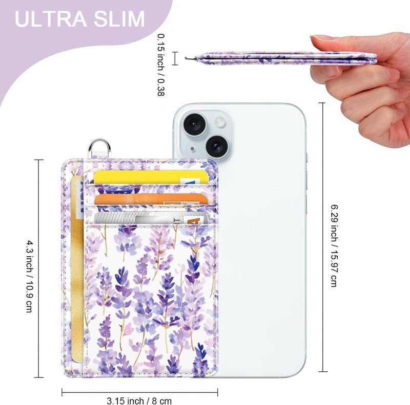 Coco Rossi Slim Credit Card Holder Wallet Women Thin Minimalist Card Organizer Case Cute Small ID Window Girl Ladies Womens Wallets, Lavender - Image 5