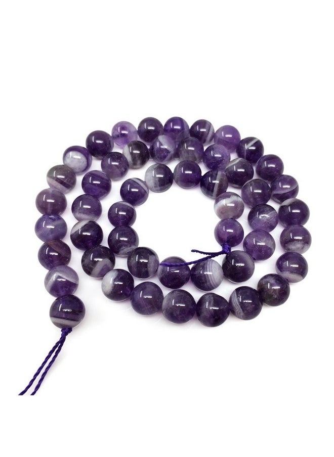 Adabele - 1 Strand Adabele Natural Banded Purple Amethyst Crystal Crystal Healing Gemstone 8Mm Round Loose Beads Gem Stone Spacer (44 47Pcs) For Jewelry Craft Making Gy31 8 - Image 1