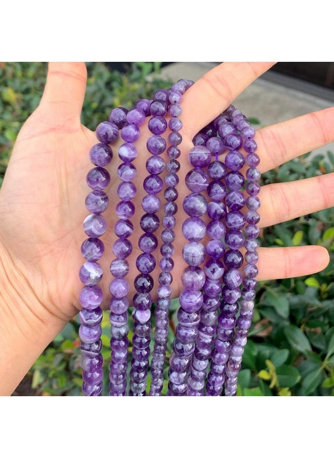 Adabele - 1 Strand Adabele Natural Banded Purple Amethyst Crystal Crystal Healing Gemstone 8Mm Round Loose Beads Gem Stone Spacer (44 47Pcs) For Jewelry Craft Making Gy31 8 - Image 1