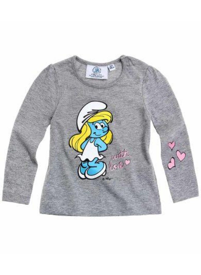 السنافر تيشيرت أطفال قطني بأكمام طويلة - Image 1