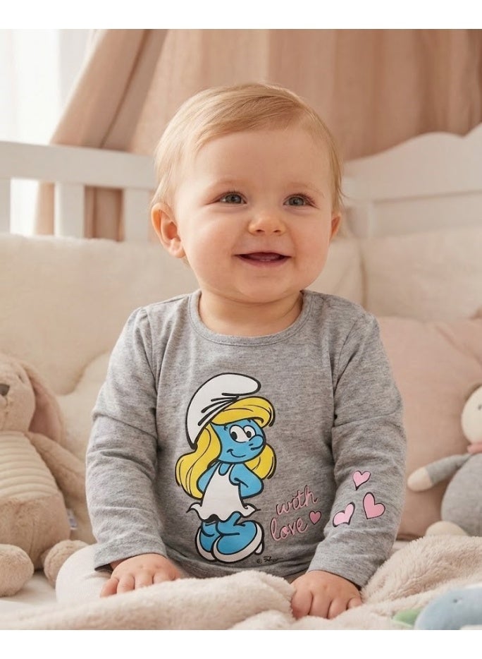 السنافر تيشيرت أطفال قطني بأكمام طويلة - Image 3