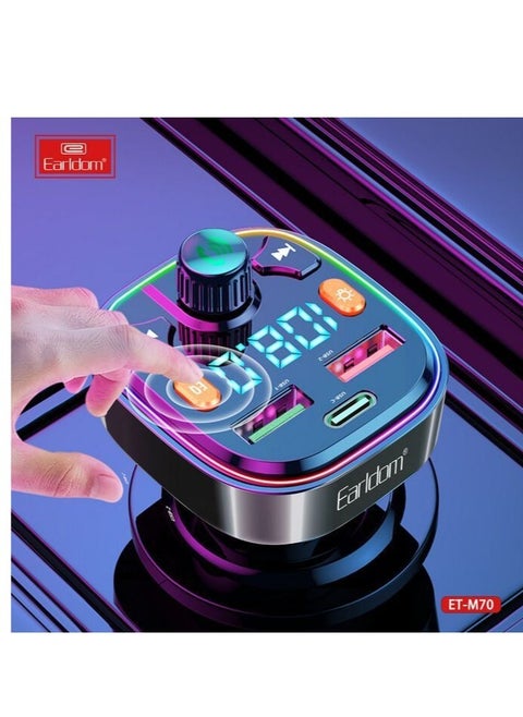 محول موسيقى ومشغل MP3 وراديو السيارة EARLDOM M70 وشاحن USB مزدوج للسيارة