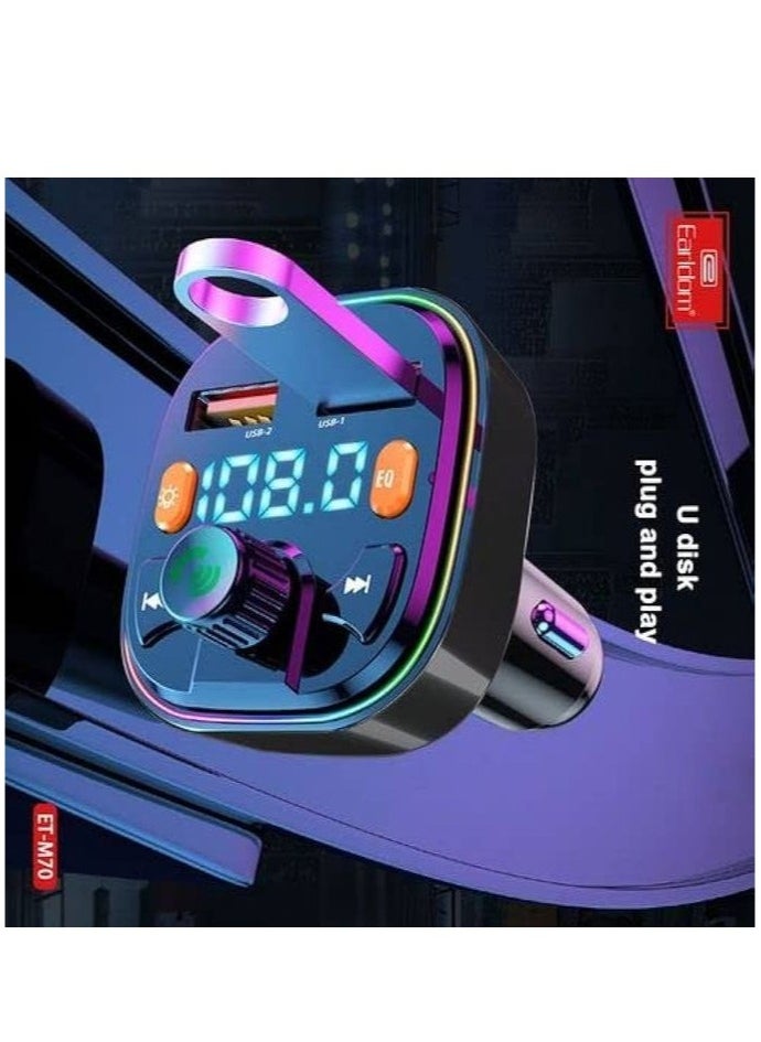 محول موسيقى ومشغل MP3 وراديو السيارة EARLDOM M70 وشاحن USB مزدوج للسيارة