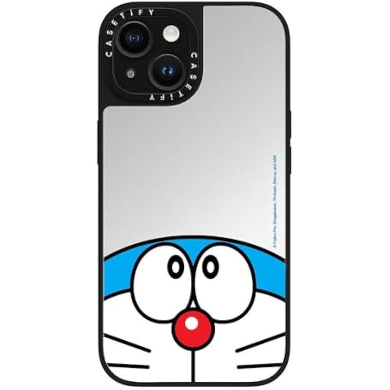 Casetify Mirror iPhone 15 Case 【Doraemon Co-Lab / 4.9ft Drop Protection/Compatible with Magsafe】 - Doraemon - Silver on Black - Image 5
