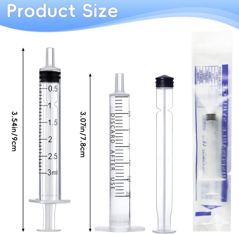 Mooshy Syringe Set, 12 Pieces Disposable Syringes, Syringe 3 ml Colostrum Syringe Without Needle Set Syringe for Liquid Measure Syringes Animal Feeding, Plant Watering - Image 2