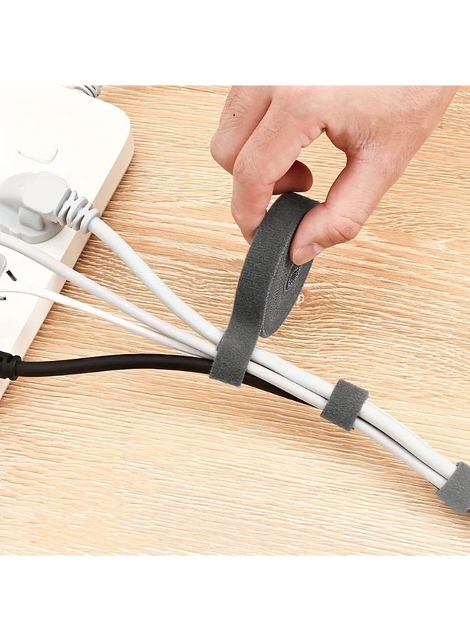 Reusable Hook And Loop Cable Ties 1 5cm x 3m White And Gray Wire Organizer Fastening Tape - Image 5