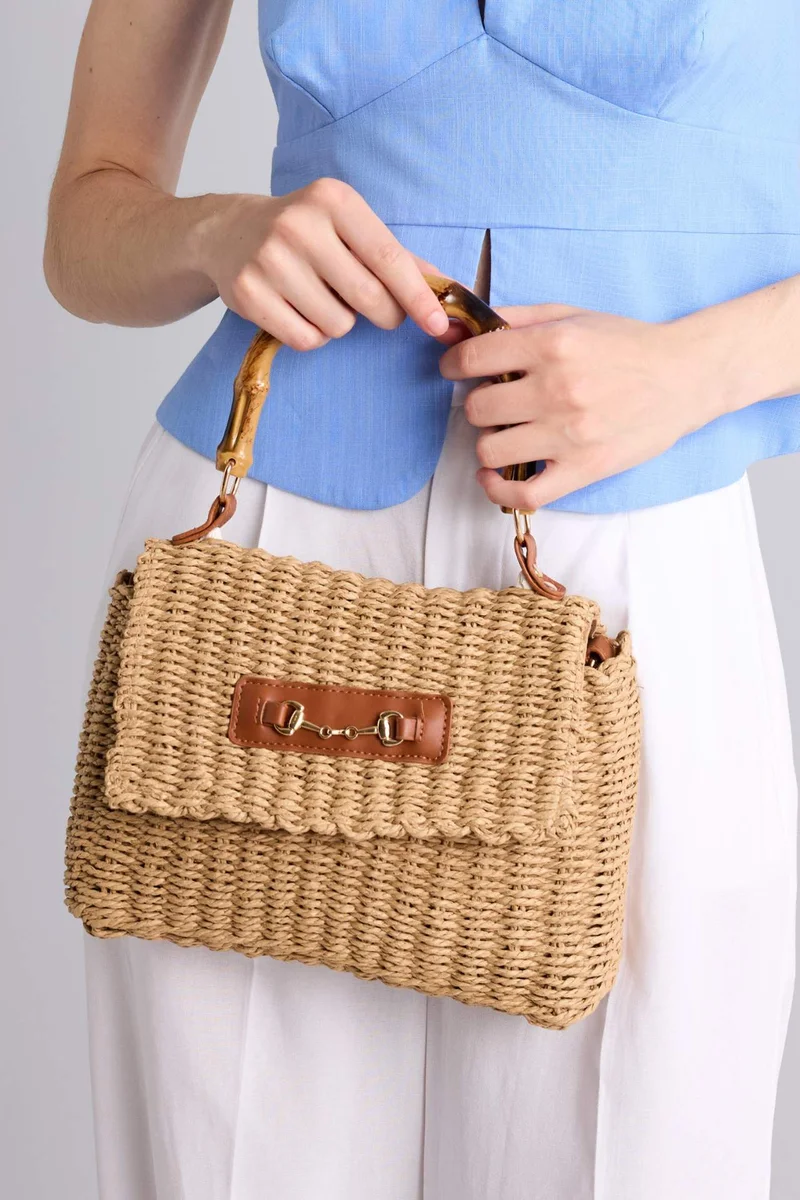 ديفاكتو Woman Straw Shoulder Bag