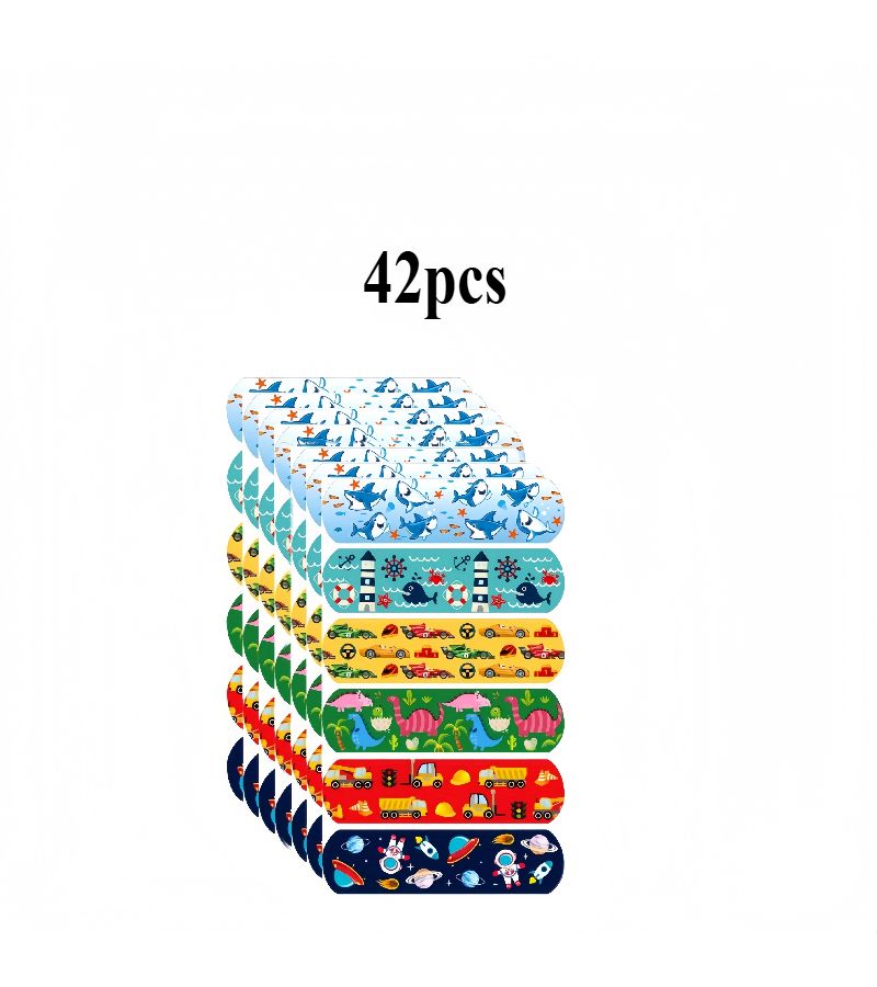 Cute Adhesive Strip Variety Pack 42 Pcs Unicorn Dinosaur Ladybug Airplane Hearts Design Color Coded Care For Parties First Aid Supplies - Image 5