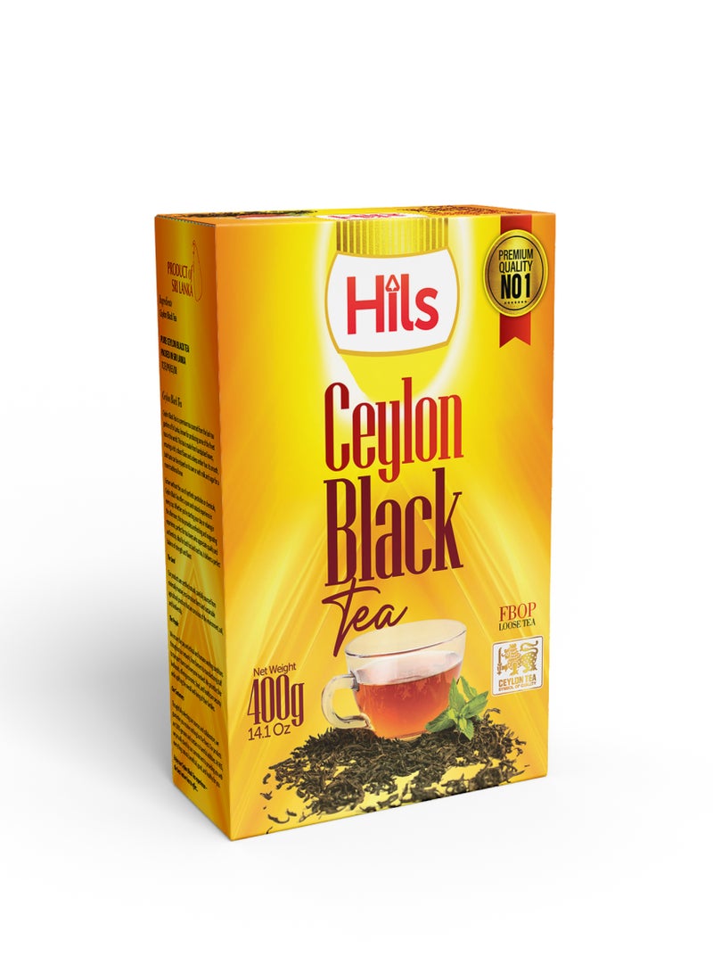 Hils Black Loose Tea 400 Gram - Sri Lanka Pure Ceylon Long Leaf Tea - Image 1