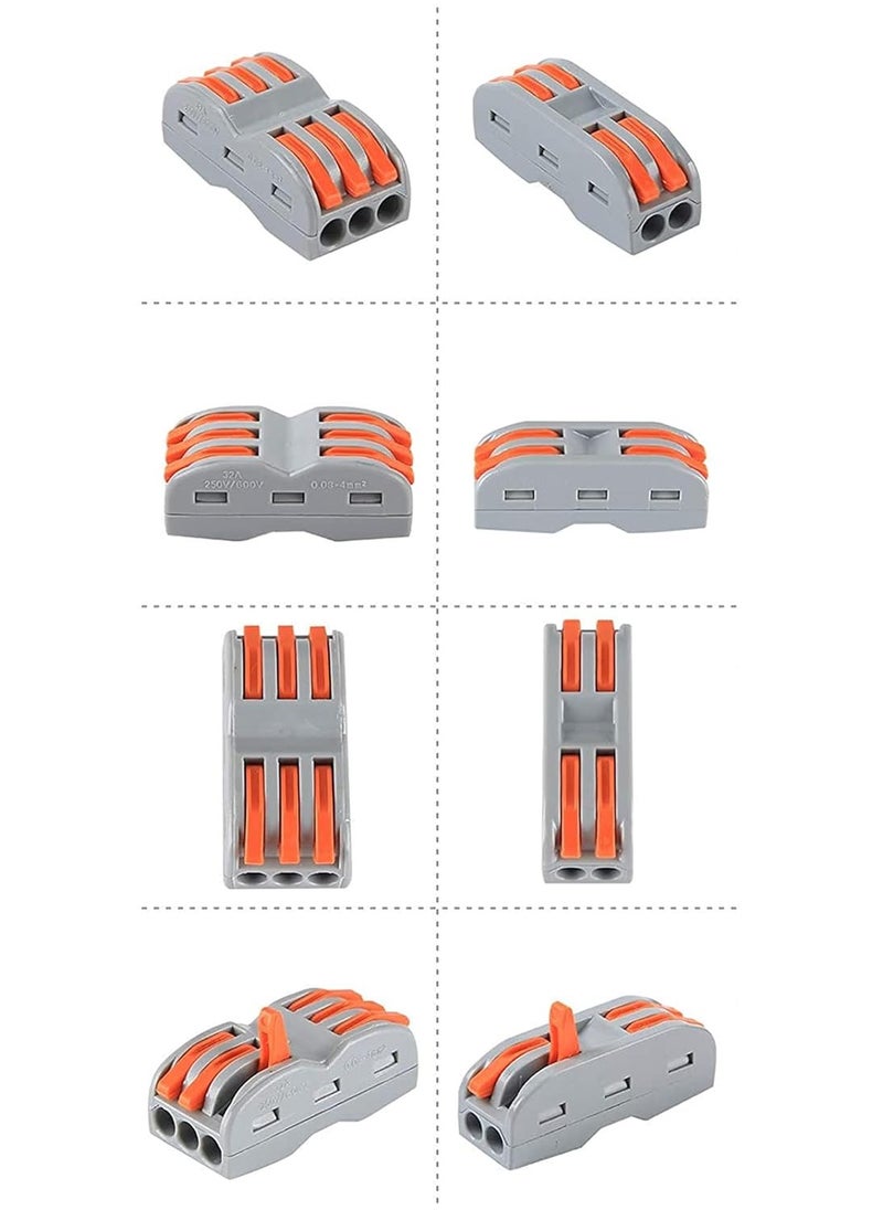 GUDOO - 30PCS Compact Wire Conductor Connector Aigreat Lever Nut Assortment Conductor Wire Connectors for 2 and 3 Circuit Inline Splices Electrical Connectors Blocks Terminal Connectors for 28-12 AWG - Image 1