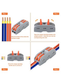 GUDOO 30PCS Compact Wire Conductor Connector Aigreat Lever Nut Assortment Conductor Wire Connectors for 2 and 3 Circuit Inline Splices Electrical Connectors Blocks Terminal Connectors for 28-12 AWG  - Image 4