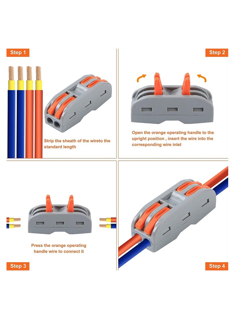 GUDOO - 30PCS Compact Wire Conductor Connector Aigreat Lever Nut Assortment Conductor Wire Connectors for 2 and 3 Circuit Inline Splices Electrical Connectors Blocks Terminal Connectors for 28-12 AWG - Image 1
