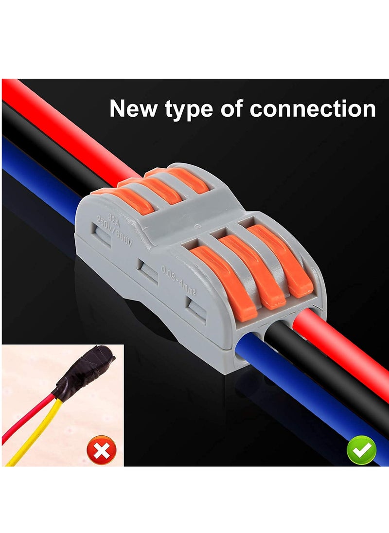 GUDOO - 30PCS Compact Wire Conductor Connector Aigreat Lever Nut Assortment Conductor Wire Connectors for 2 and 3 Circuit Inline Splices Electrical Connectors Blocks Terminal Connectors for 28-12 AWG - Image 1