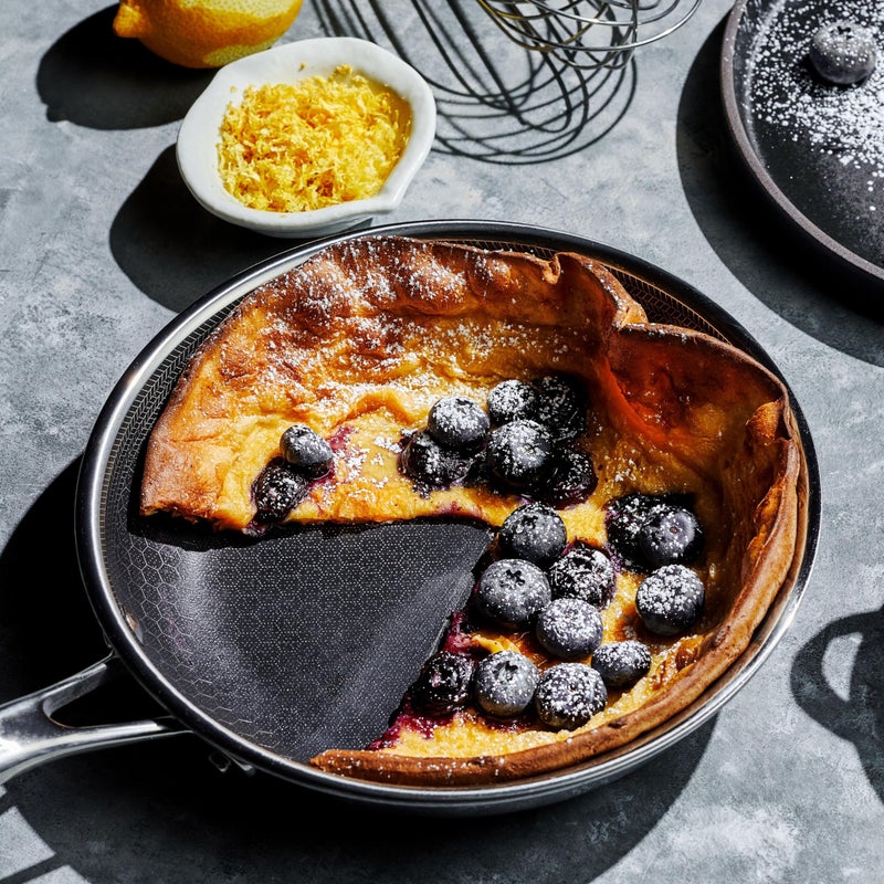 HexClad Hybrid Nonstick 8-Inch Frying Pan with Tempered Glass Lid, Stay-Cool Handle, Dishwasher-Friendly, Oven-Safe Up to 900Â°F, Induction Ready, Compatible with All Cooktops - Image 2