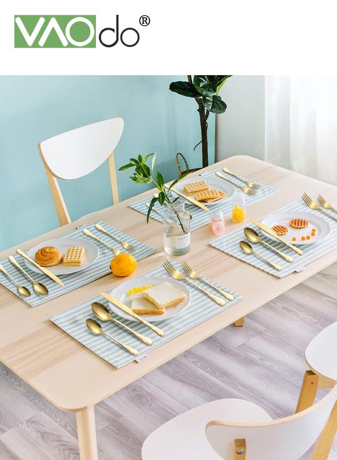 فاو دو مجموعة أدوات أدوات أدوات فضية مقاوم للصدأ 20pcs ، خدمة مجموعات الفراشات الفائزة لمدة 4 ، مجموعة شخصية من أدوات الفضاء مع سكاكين شرائح اللحم ، وغسالة الصحون آمنة مرآة أدوات المائدة المائدة مجموعة أدوات المائدة الذهب - Image 4