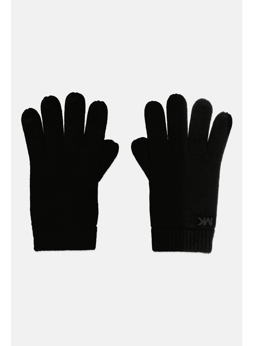 Michael Kors Men Brand Logo Knitted Gloves, Black  - Image 1