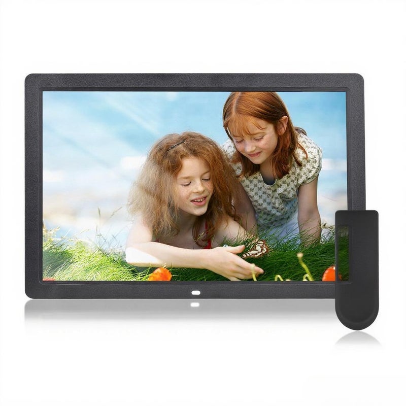 Digital Photo Frame 17 Inch Black - High 1920*1080 Resolution LED Screen Multifunctional Digital Photo Frame for Home Office Gifting Family Friends - Image 1