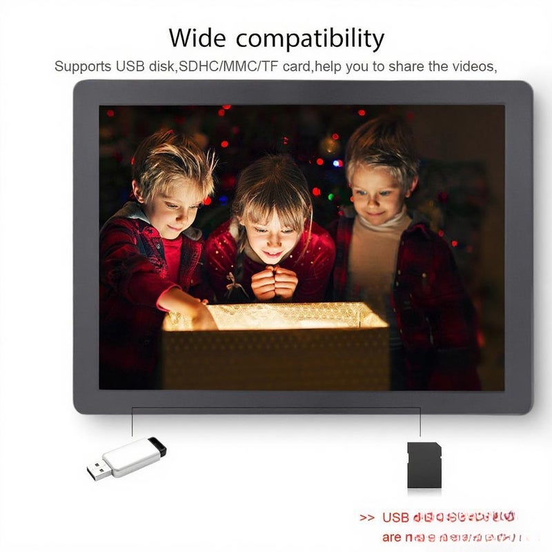 Digital Photo Frame 17 Inch Black - High 1920*1080 Resolution LED Screen Multifunctional Digital Photo Frame for Home Office Gifting Family Friends - Image 3