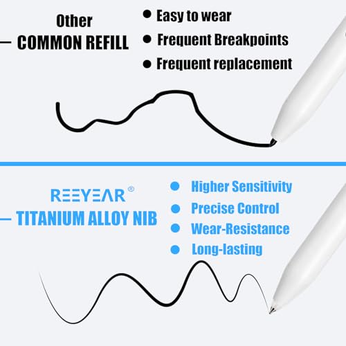 REEYEAR رؤوس بديلة دقيقة من سبائك التيتانيوم غير القابلة للتآكل تناسب قلم سامسونج S Pen Creator Edition، تحسين دقيق لرؤوس الكتابة السلسة، 2 قطعة - Image 5