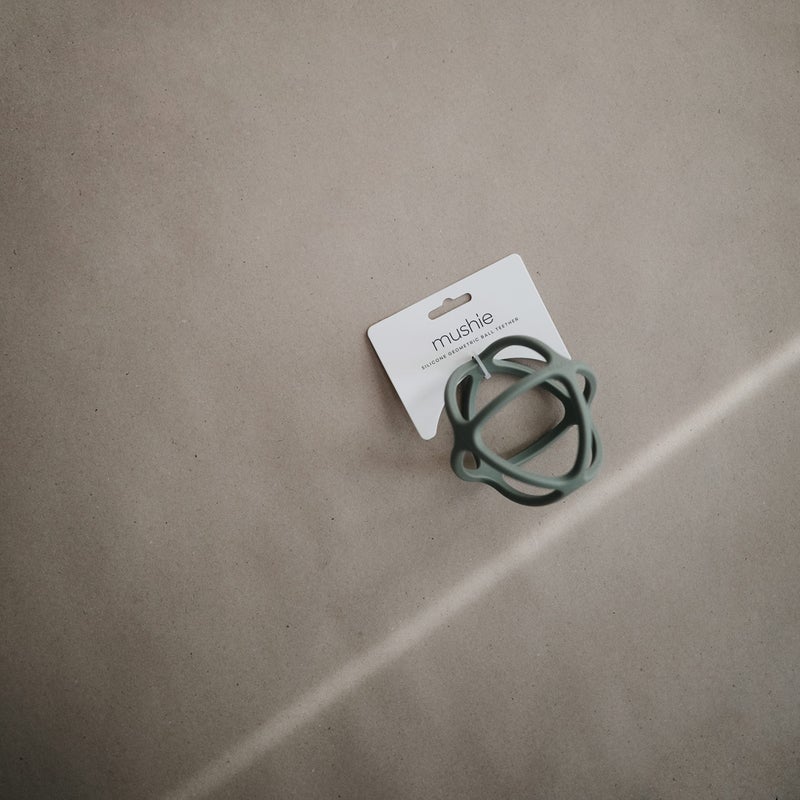 mushie Silicone Baby Teether Ball Toy (Dried Thyme) - Image 3