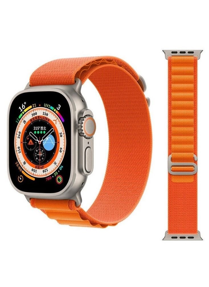 CATANES Alpine Loop Band 49mm 45mm 44mm for Apple Watch Series Ultra/8/SE/7/6/5/4/3/2/1 Nylon Woven Textile Loop Sport Strap Wristband Orange  - Image 1